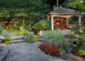 paver stone backyard design ideas for walkway